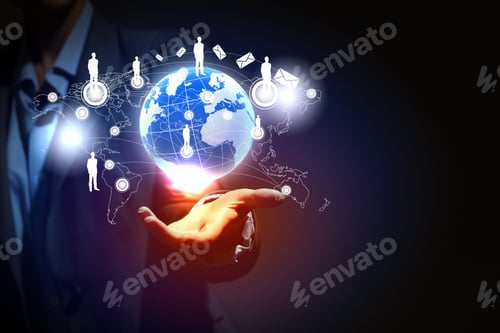 Preview: Modern Wireless Technology Illustration With A Computer Device