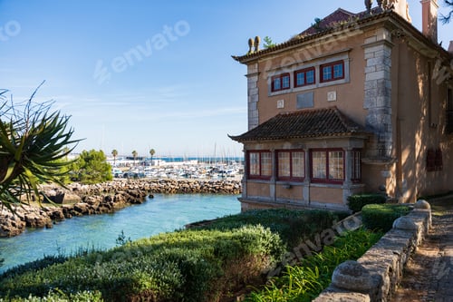 Preview: Villa with traditional architecture, featuring a tiled roof, multiple windows, Cascais, Portugal