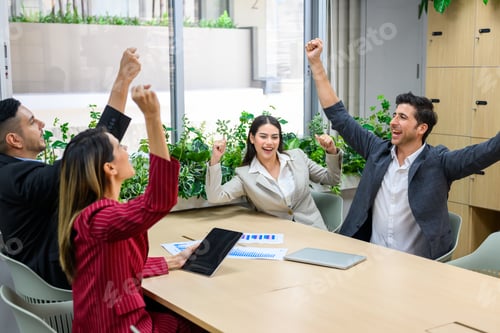 Preview: Group of business team meeting and brainstorming at office