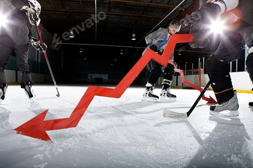 Preview: Businessmen playing ice hockey