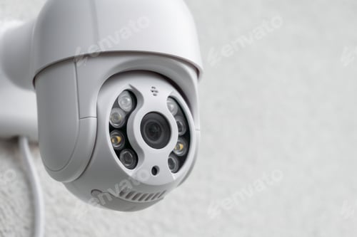 Preview: Security CCTV camera in office or shop building for protection against thieves.