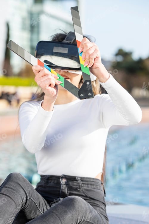 Preview: Vertical photo of young lady at the park