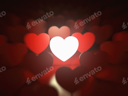 Preview: Valentine's day background. Love concept. One glowing heart in a