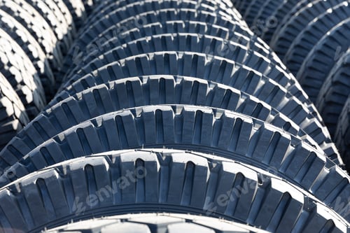 Preview: Photo of black big tires on wheels for large cars