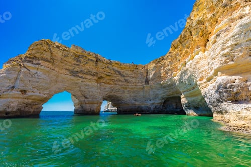 Preview: Aerial views of Praia da Marinha and Malhada do Baraco - beaches in Algarve, Portugal