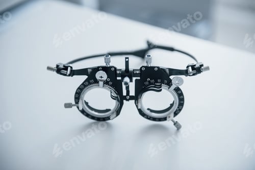 Preview: Diopter is on the white table. Close up view of single object