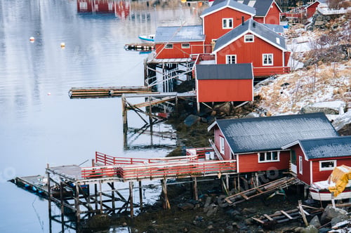Preview: Fishing huts, Reine, Lofoten, Norway