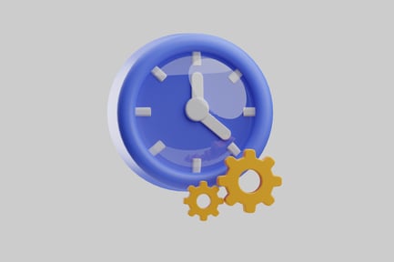 Preview: Clock with two gear wheels