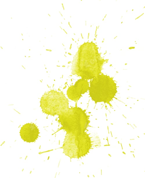 Preview: Bright Yellow Ink Splatter on White Background