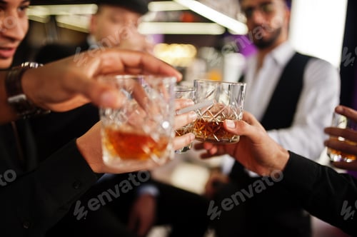 Preview: Multiethnic male bachelor mafia party