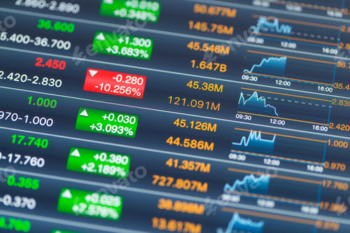 Preview: Digital stock market on a tablet screen