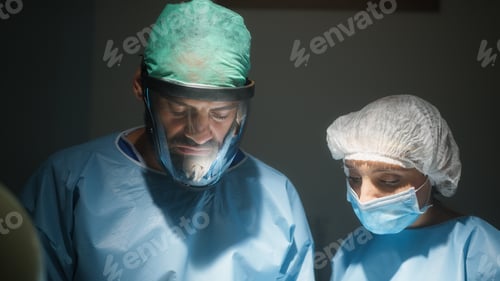 Preview: Medical staff performs complex surgical plastic breast operation