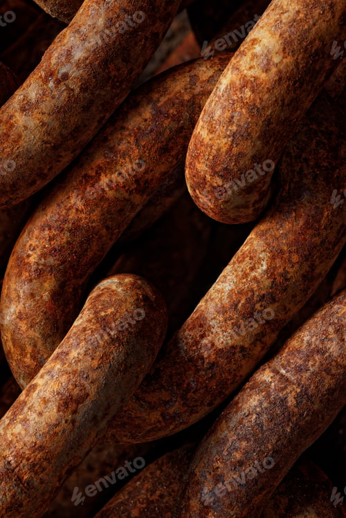 Preview: Very old weathered rusty chain