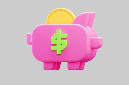 Preview: Pink Piggy Bank with Dollar Sign
