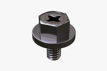 Preview: Hexagonal screw with threaded base and central hole