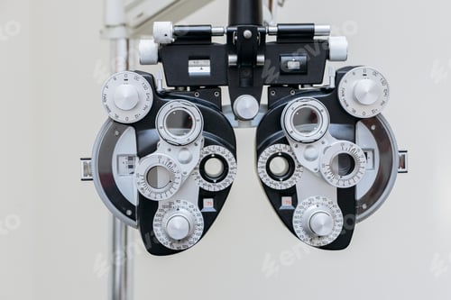Preview: Phoropter, ophthalmic instrument used by ophthalmologist and optometrist for prescribing glasses