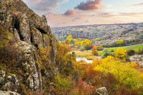 Preview: Aktovsky Canyon in Ukraine surrounded large stone boulders