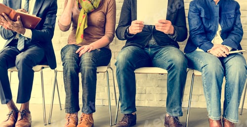 Vista previa: Diverse Group of People Community Sitting Waiting Concept