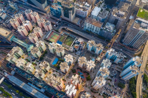 Preview: Kowloon Bay, Hong Kong 25 April 2019: Aerial view of Hong Kong city