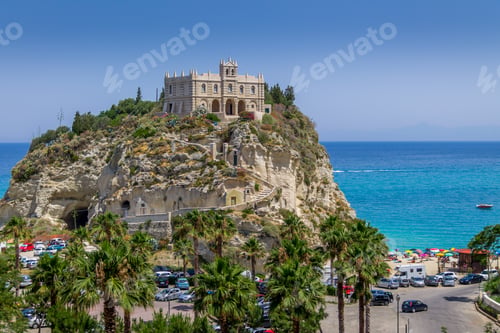 Preview: Santa Maria dell'Isola, Church in Tropea beach - Calabria, Italy