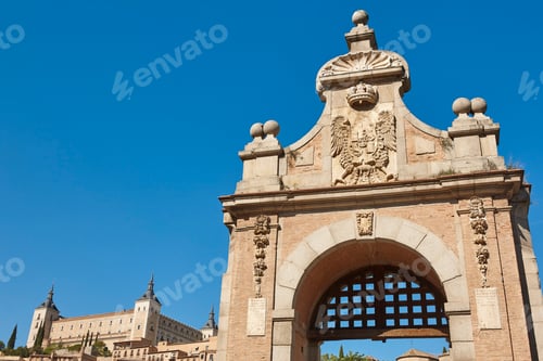 Preview: Traditional spanish medieval city of Toledo from Alcantara bridge
