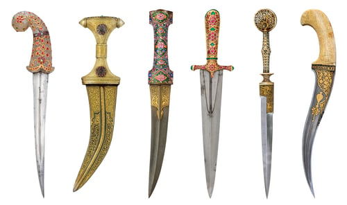 Preview: Ancient ornate dagger set isolated