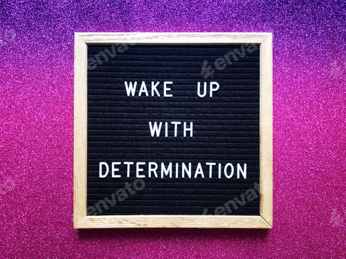 Preview: Wake up with determination. Quote. Quotes.