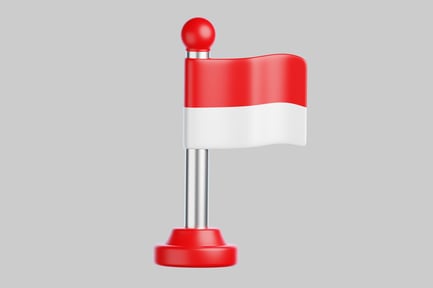 Preview: Indonesian miniature table flag decoration