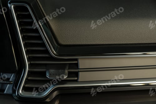 Preview: Air conditioner in a modern car close up