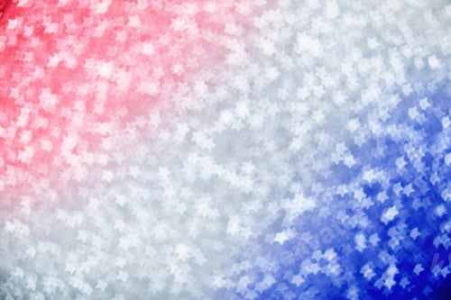 Preview: Abstract Red White Blue Star Bokeh Background