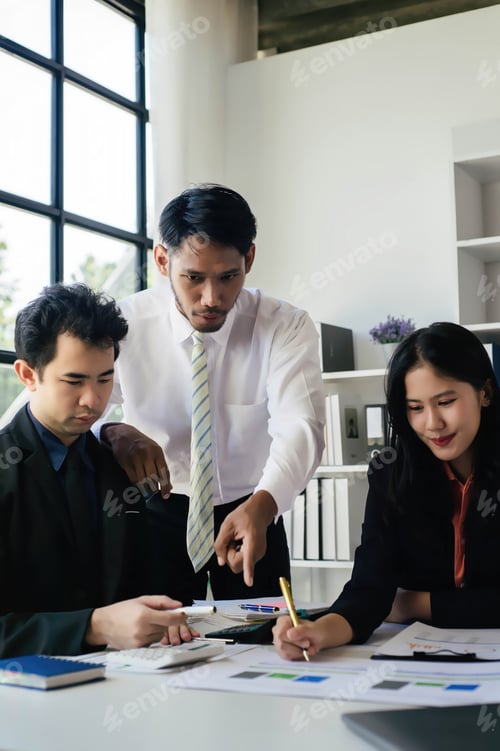 Preview: accountant working on finances, Financial accountant planner meeting business consultation introduct