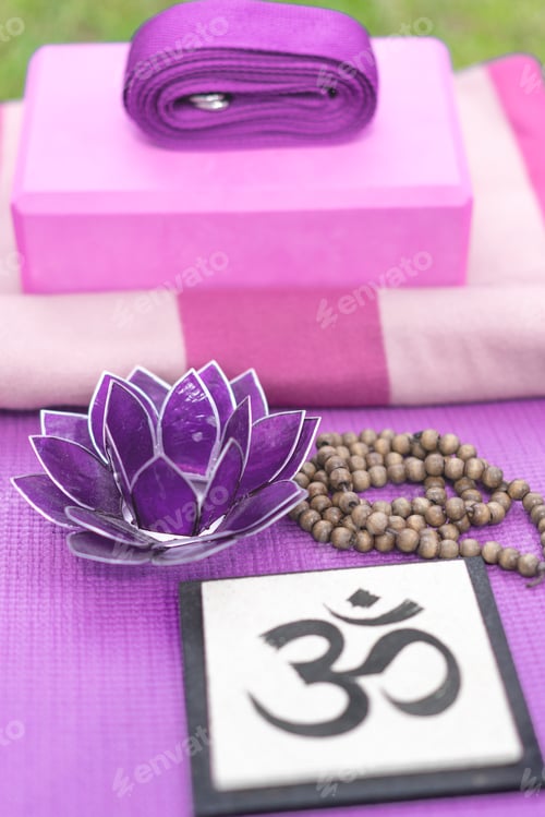 Preview: Yoga and meditation background. Equipment for raining.