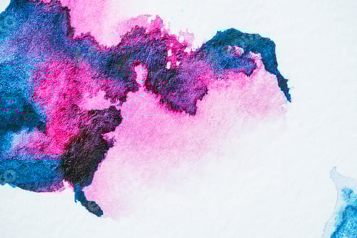 Preview: Watercolor Blots of Blue, Pink and Purple