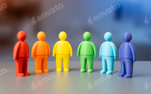 Preview: Figures of people in LGBT colors. The LGBT community. Diversity and inclusion