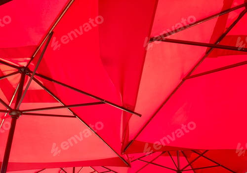 Preview: Full frame abstract background Red umbrellas