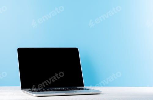 Preview: Laptop with blank screen for your message, app or web