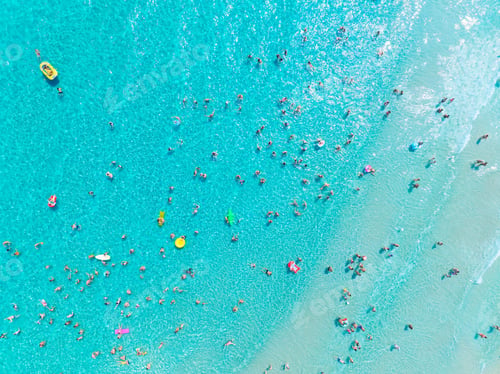 Preview: People relax at the sea. Vacation and holiday on the sea coast. Swimming and diving.