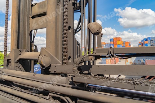 Preview: Shipping container site loading in logistic port warehouse storage business import and export goods