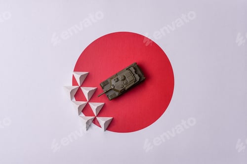 Preview: Anti-tank barrier or dragon's teeth made of concrete and iron as a fortification. Dragon's teeth