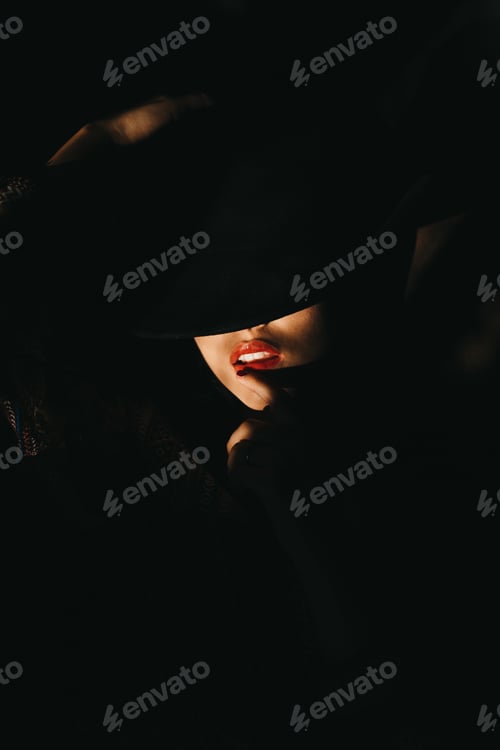 Preview: Sensual woman in dark room