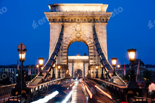 Preview: Chain Bridge at night, Budapest, Hungary