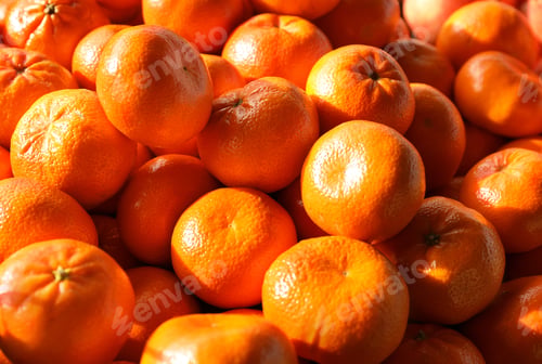 Preview: Juicy fresh ripe tangerines, closeup. Wholesale market