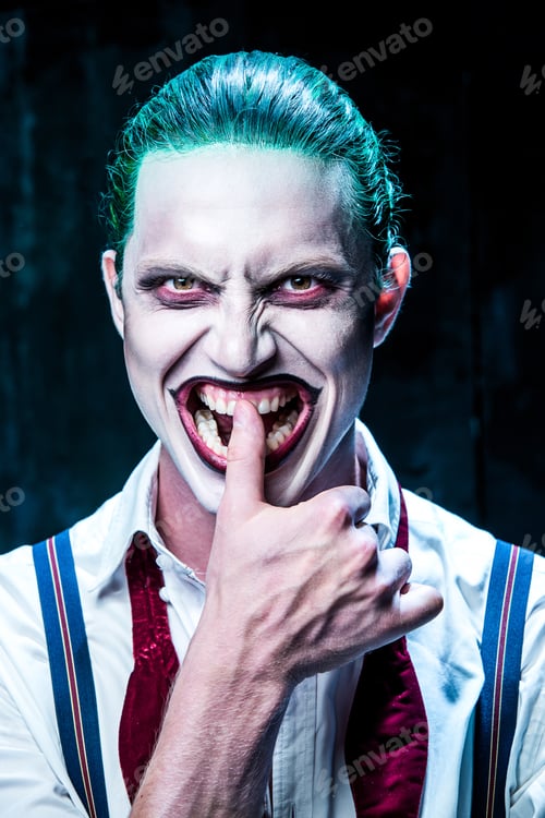 Preview: Bloody Halloween theme: crazy joker face