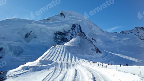 Preview: Mountain with a glacier in the Valais in Switzerland, the mountain is called Allalin.