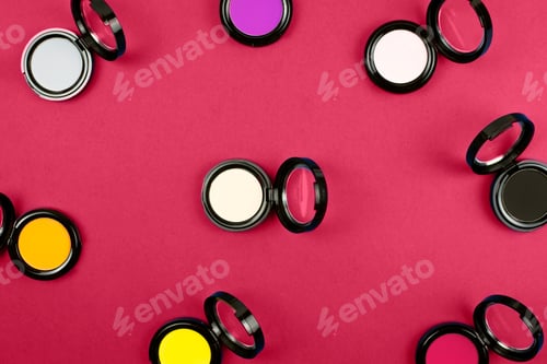 Preview: Lots of multi-colored eyeshadow palettes.