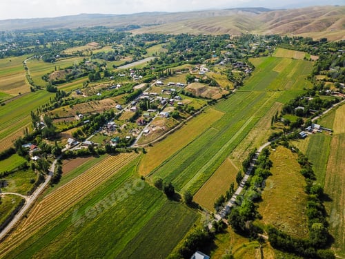 Preview: Aerial view of green agricultural fields
