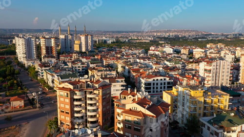 Preview: Aerial view of residential buildings skyline.