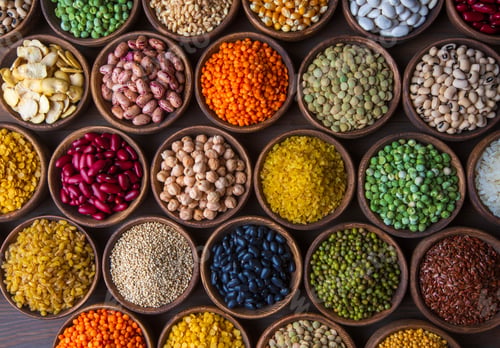 Preview: Legumes, a set consisting of different types of beans, lentils and peas