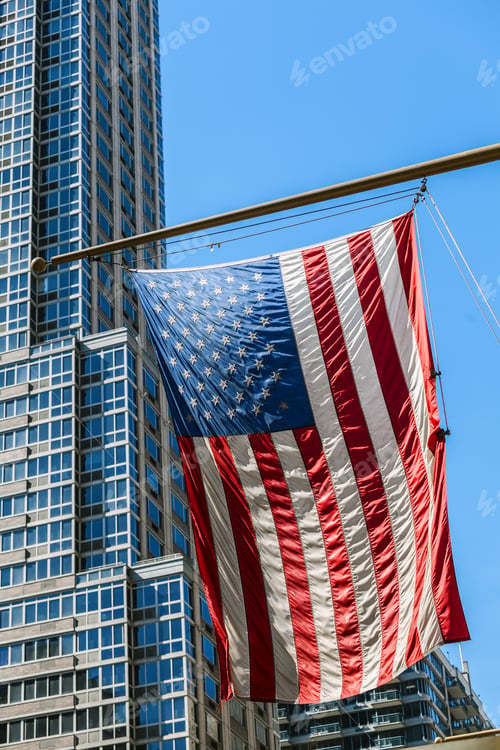 Preview: Usa Flag and Skyscrapers
