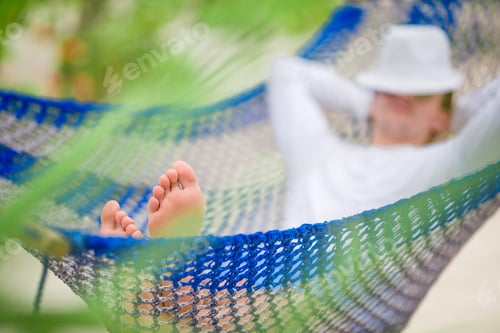 Preview: Relaxing in Hammock on Tropical Beach Vacation